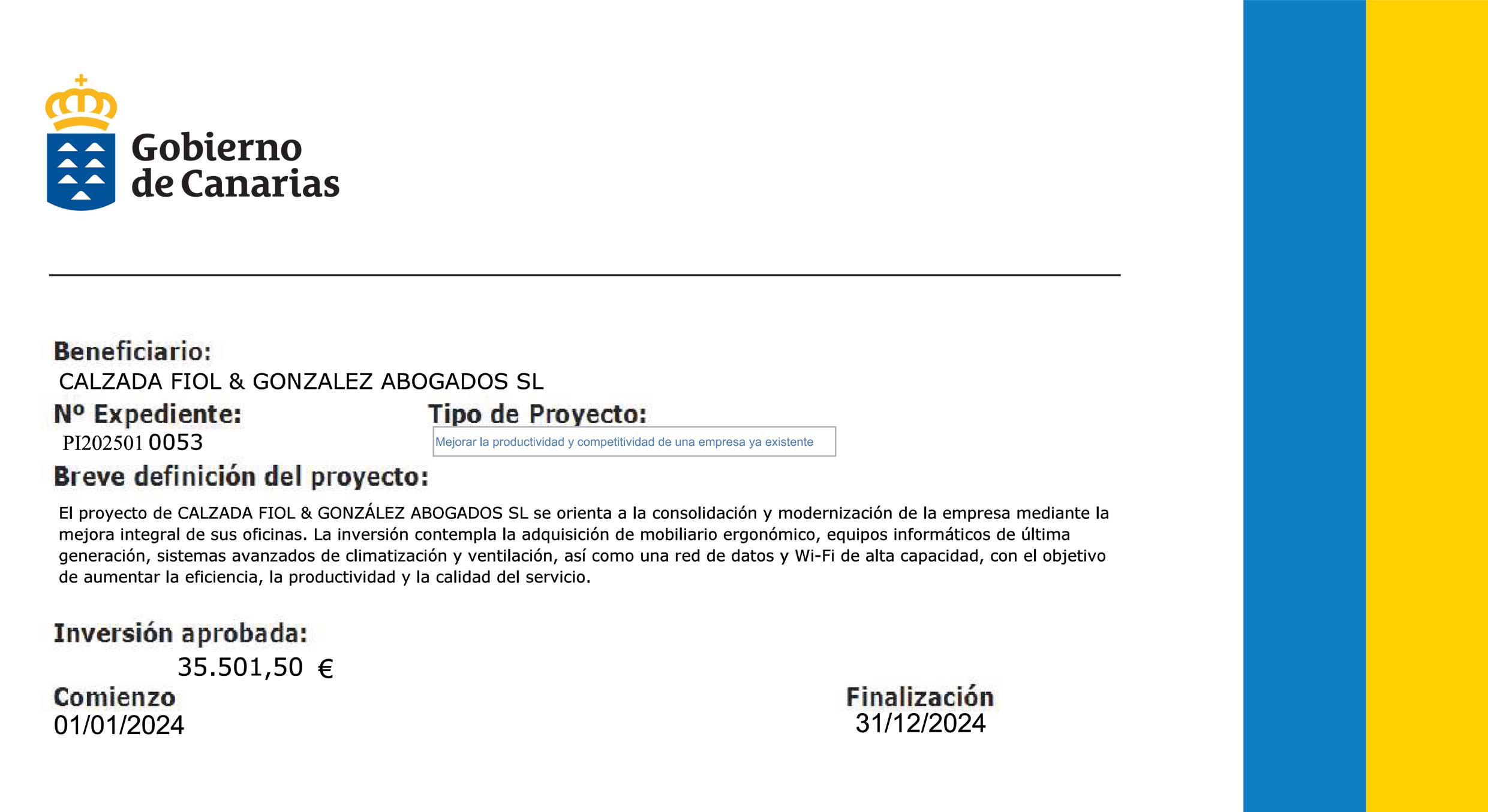 Subvención Canarias